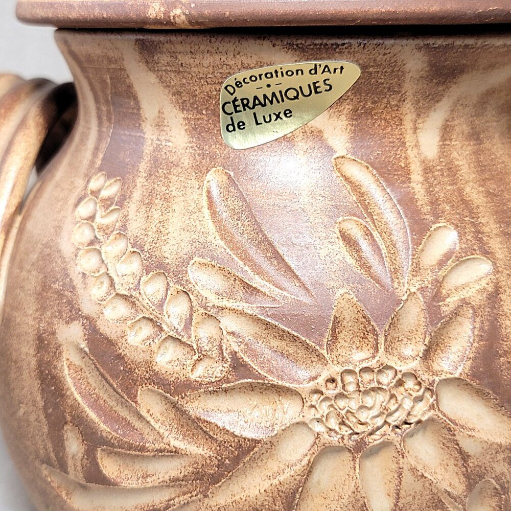 60s Decoration d'Art Ceramiques de Luxe Stoneware Poubelle Challes Les Eaux Pot - Picture 2 of 16